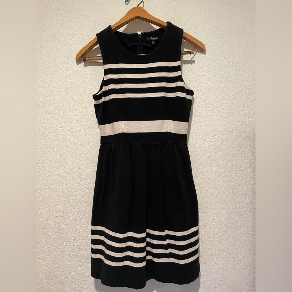 Black and White Striped Tank Fit and Flare Madewell Afternoon Dress